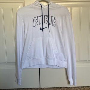 Nike White Cropped Sweatshirt